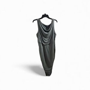 Express Cowl Neck Draped Gray Sleeveless Dress Size Large